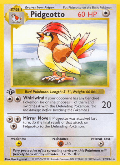 Pidgeotto, Base 22