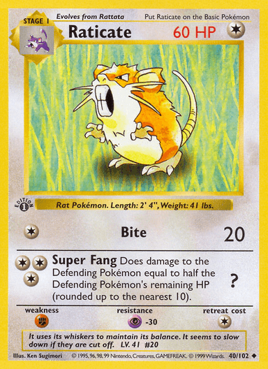 Raticate, Base 40