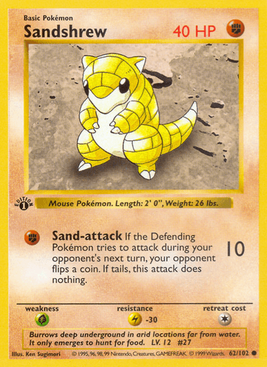 Sandshrew, Base 62