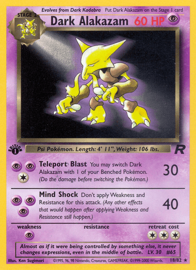 Dark Alakazam, Team Rocket 18