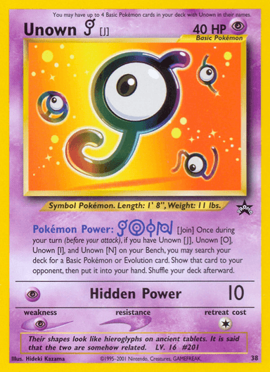 Unown [J], Wizards Black Star Promos 38