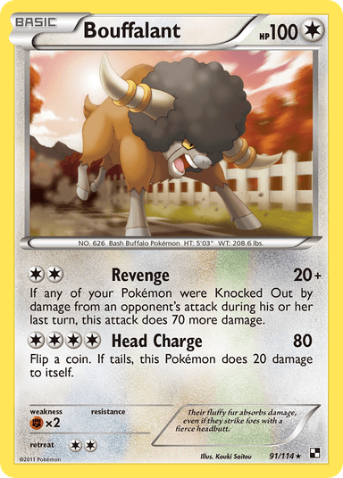 Bouffalant, Black & White 91