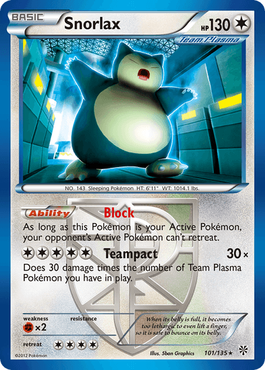 Snorlax, Plasma Storm 101