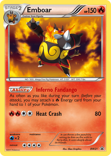 Emboar, BW Black Star Promos BW21
