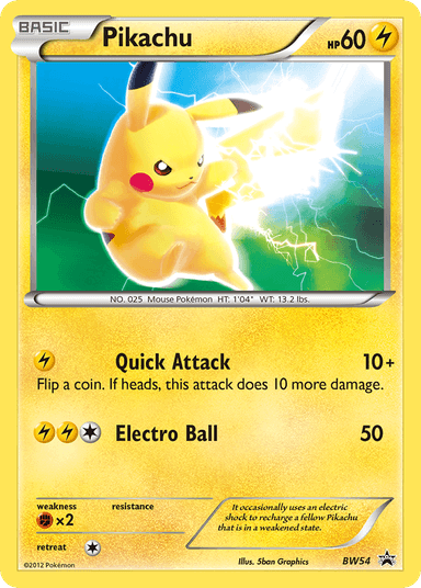 Pikachu, BW Black Star Promos BW54