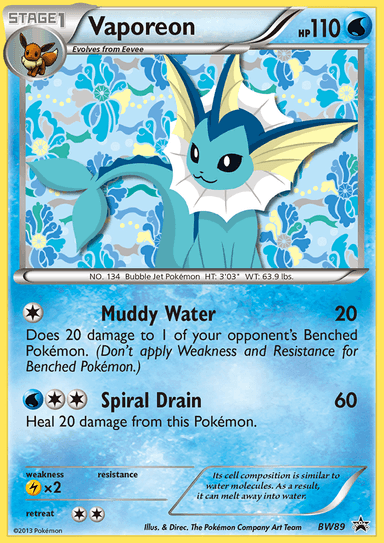 Vaporeon, BW Black Star Promos BW89