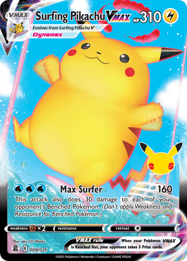 Surfing Pikachu VMAX, Celebrations 9