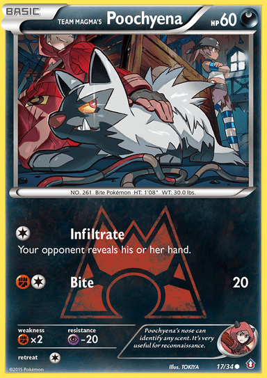 Team Magma's Poochyena, Double Crisis 17