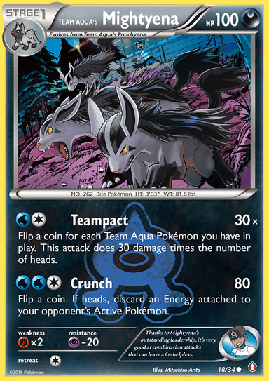 Team Aqua's Mightyena, Double Crisis 18