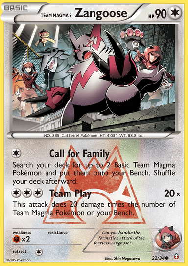 Team Magma's Zangoose, Double Crisis 22