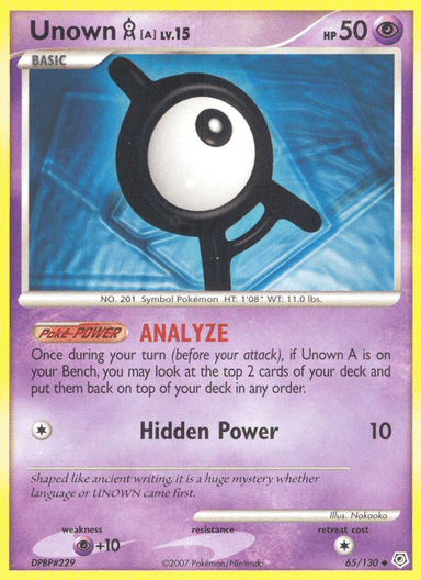 Unown [A], Diamond & Pearl 65