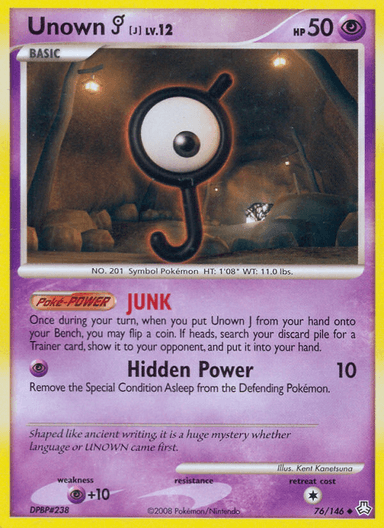 Unown [J], Legends Awakened 76
