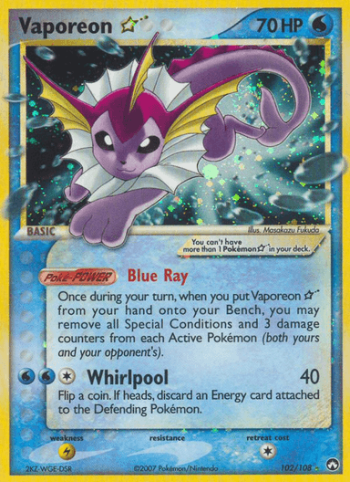 Vaporeon ★, Power Keepers 102