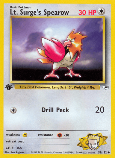 Lt. Surge's Spearow, Gym Heroes 52