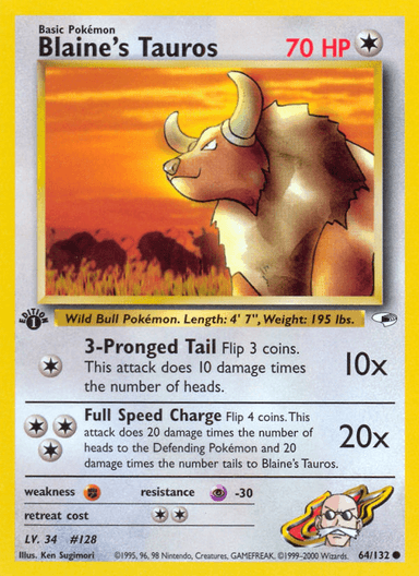 Blaine's Tauros, Gym Heroes 64