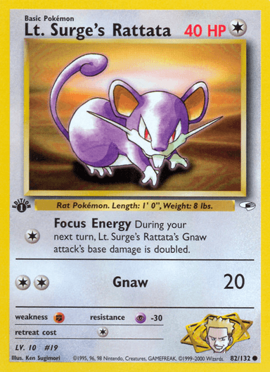 Lt. Surge's Rattata, Gym Heroes 82
