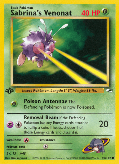 Sabrina's Venonat, Gym Heroes 96