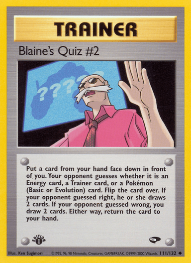Blaine's Quiz #2, Gym Challenge 111