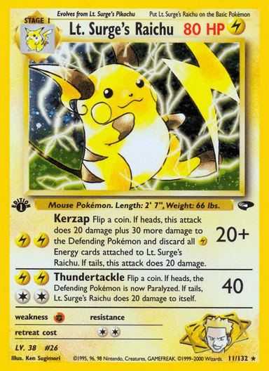 Lt. Surge's Raichu, Gym Challenge 11