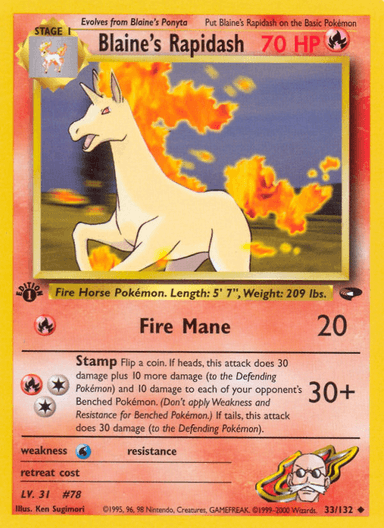 Blaine's Rapidash, Gym Challenge 33
