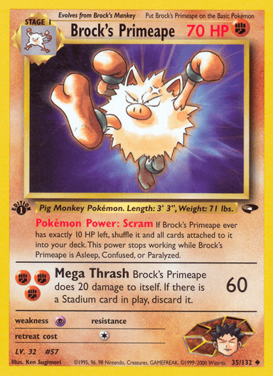 Brock's Primeape, Gym Challenge 35
