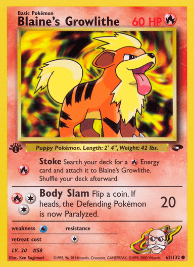 Blaine's Growlithe, Gym Challenge 62