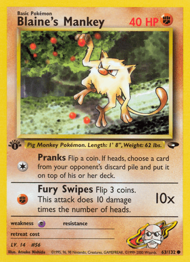 Blaine's Mankey, Gym Challenge 63