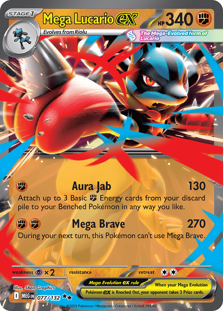 Mega Lucario ex, Mega Evolution 77