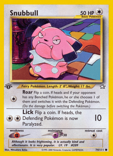 Snubbull, Neo Genesis 74