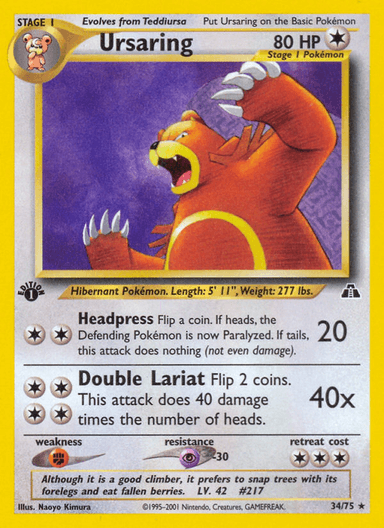 Ursaring, Neo Discovery 34