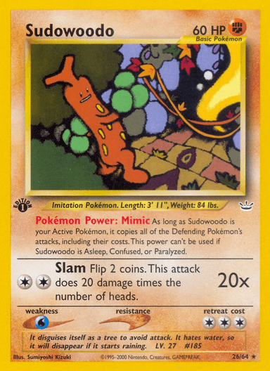 Sudowoodo, Neo Revelation 26