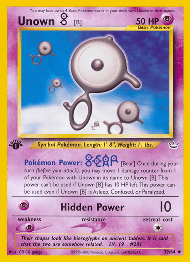 Unown [B], Neo Revelation 39
