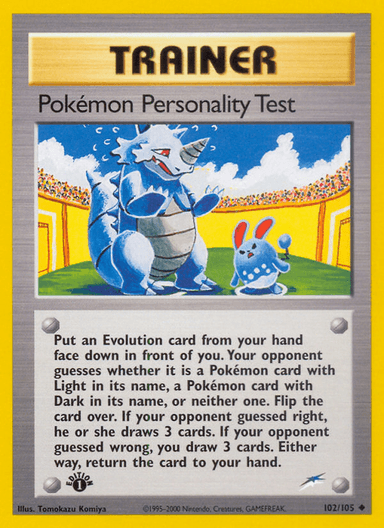 Pokémon Personality Test, Neo Destiny 102