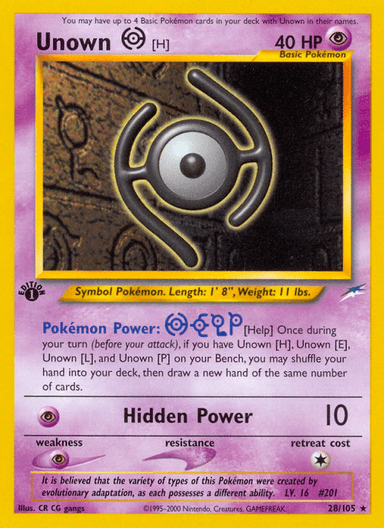 Unown [H], Neo Destiny 28