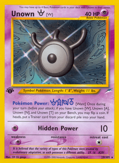 Unown [W], Neo Destiny 29