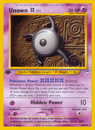 Unown [X], Neo Destiny 30