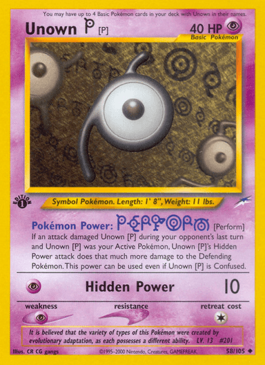 Unown [P], Neo Destiny 58