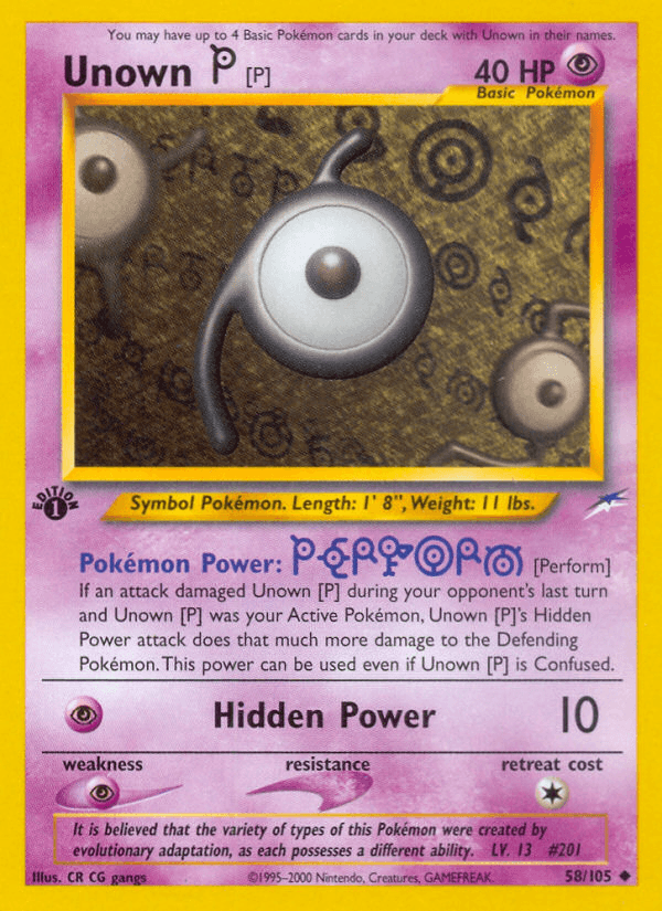 Unown [P], Neo Destiny 58