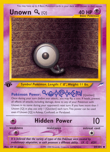 Unown [Q], Neo Destiny 59