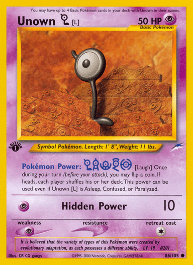 Unown [L], Neo Destiny 86