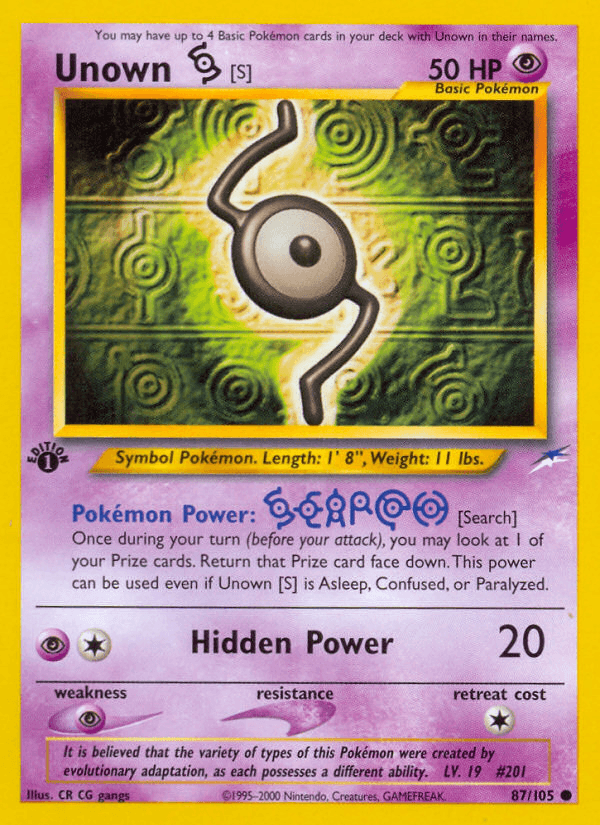 Unown [S], Neo Destiny 87