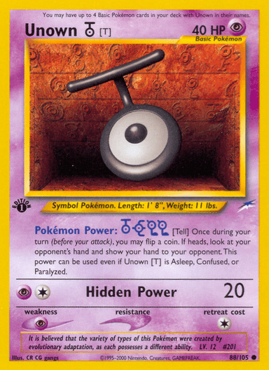 Unown [T], Neo Destiny 88