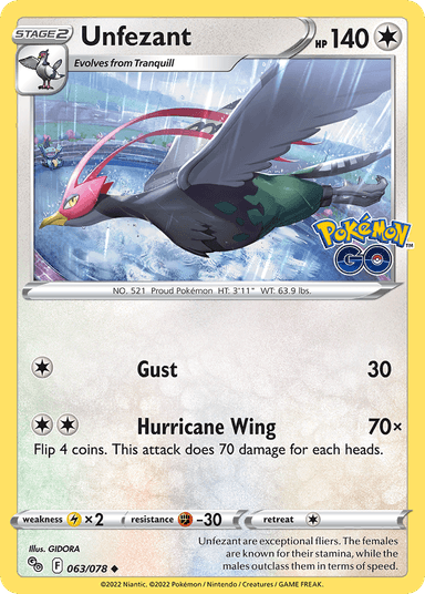 Unfezant, Pokémon GO 63