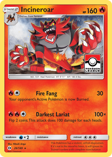 Incineroar, Sun & Moon 26