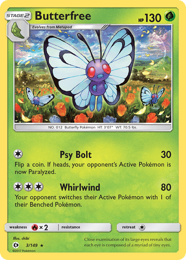 Butterfree, Sun & Moon 3