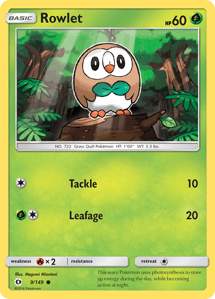 Rowlet, Sun & Moon 9