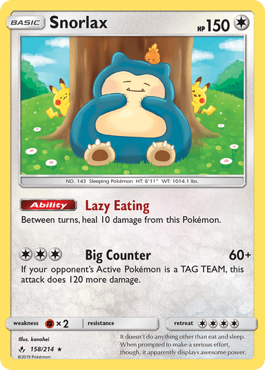 Snorlax, Unbroken Bonds 158