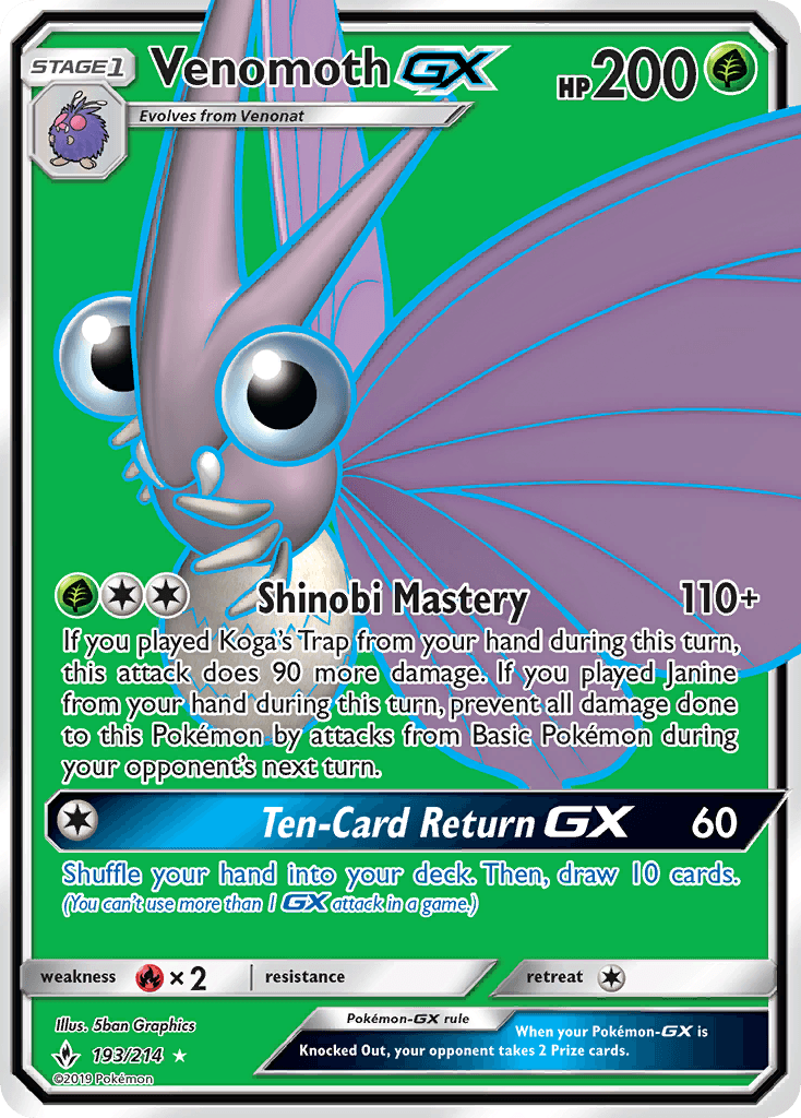 Venomoth-GX, Unbroken Bonds 193