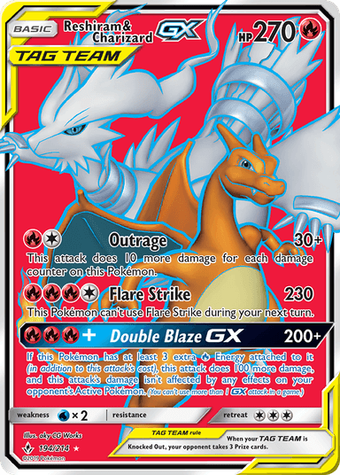 Reshiram & Charizard-GX, Unbroken Bonds 194