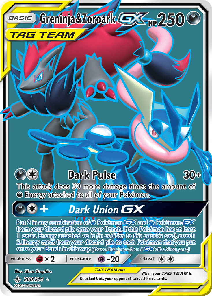 Greninja & Zoroark-GX, Unbroken Bonds 200